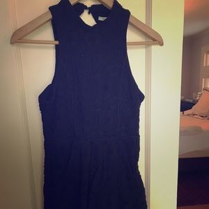 SOLD Halter Short Black Lace Dress